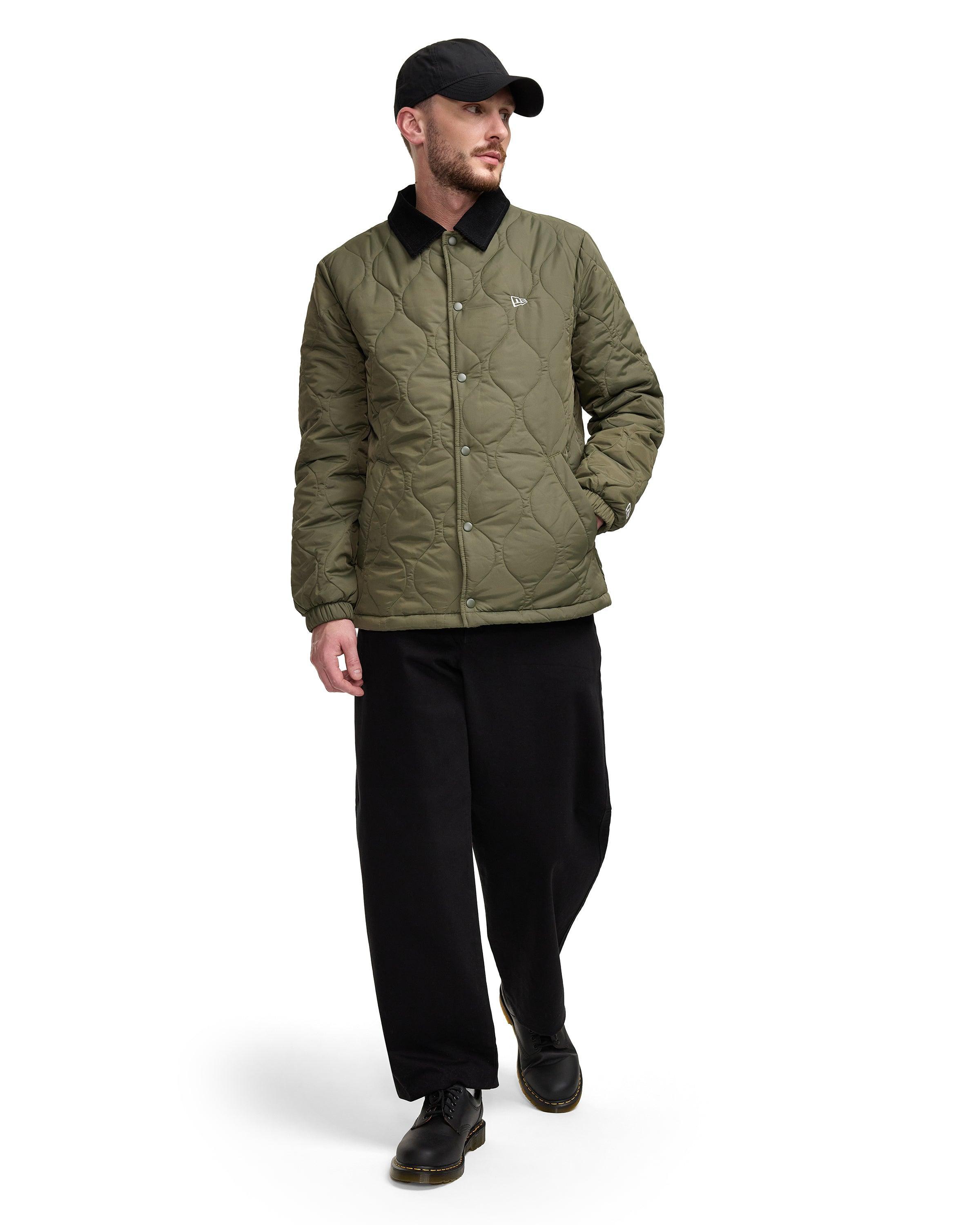 New Era Green Quilted Coach Jacket Male Product Image