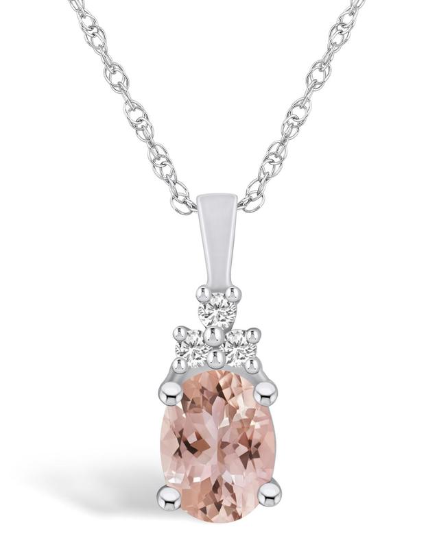 Alyson Layne 14k Gold Oval Morganite & 1/10 Carat T.W. Diamond Pendant Necklace, Womens Pink Product Image