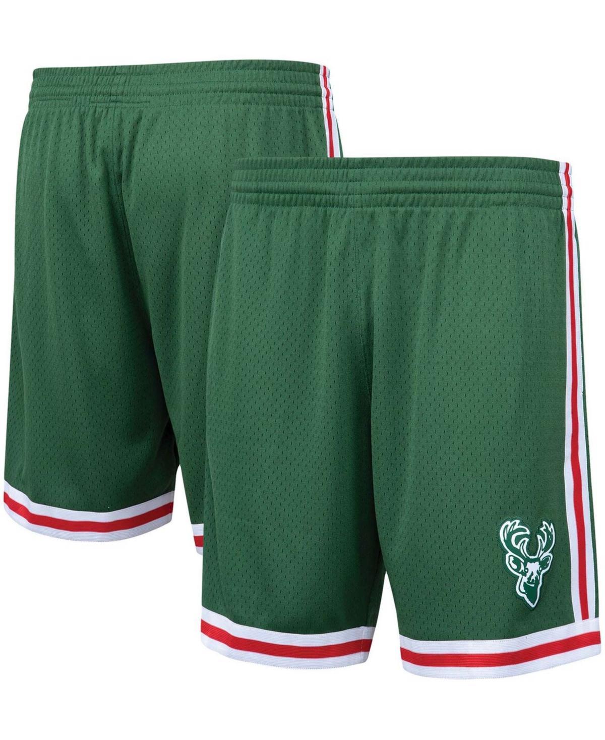 Men's Mitchell & Ness Hunter Green Milwaukee Bucks Hardwood Classics Primary Logo Swingman Shorts, Size: 2XL, Team Product Image