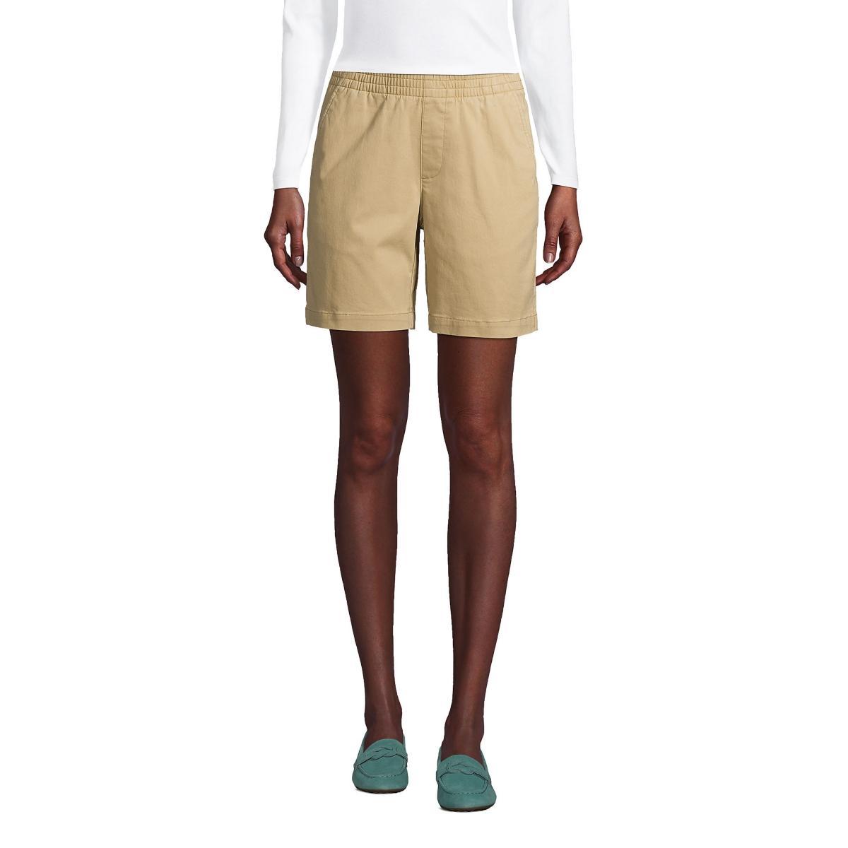 Lands End Womens Pull On 7 Chino Shorts Product Image