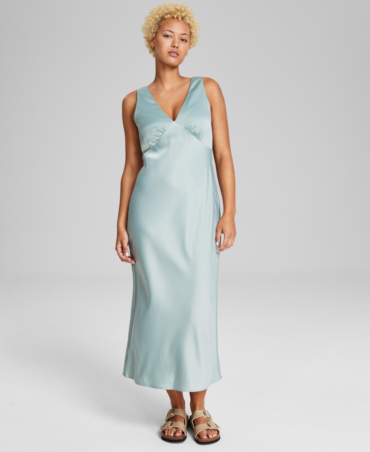 And Now This Womens Satin Sleeveless Maxi Dress, Created for Macys Product Image