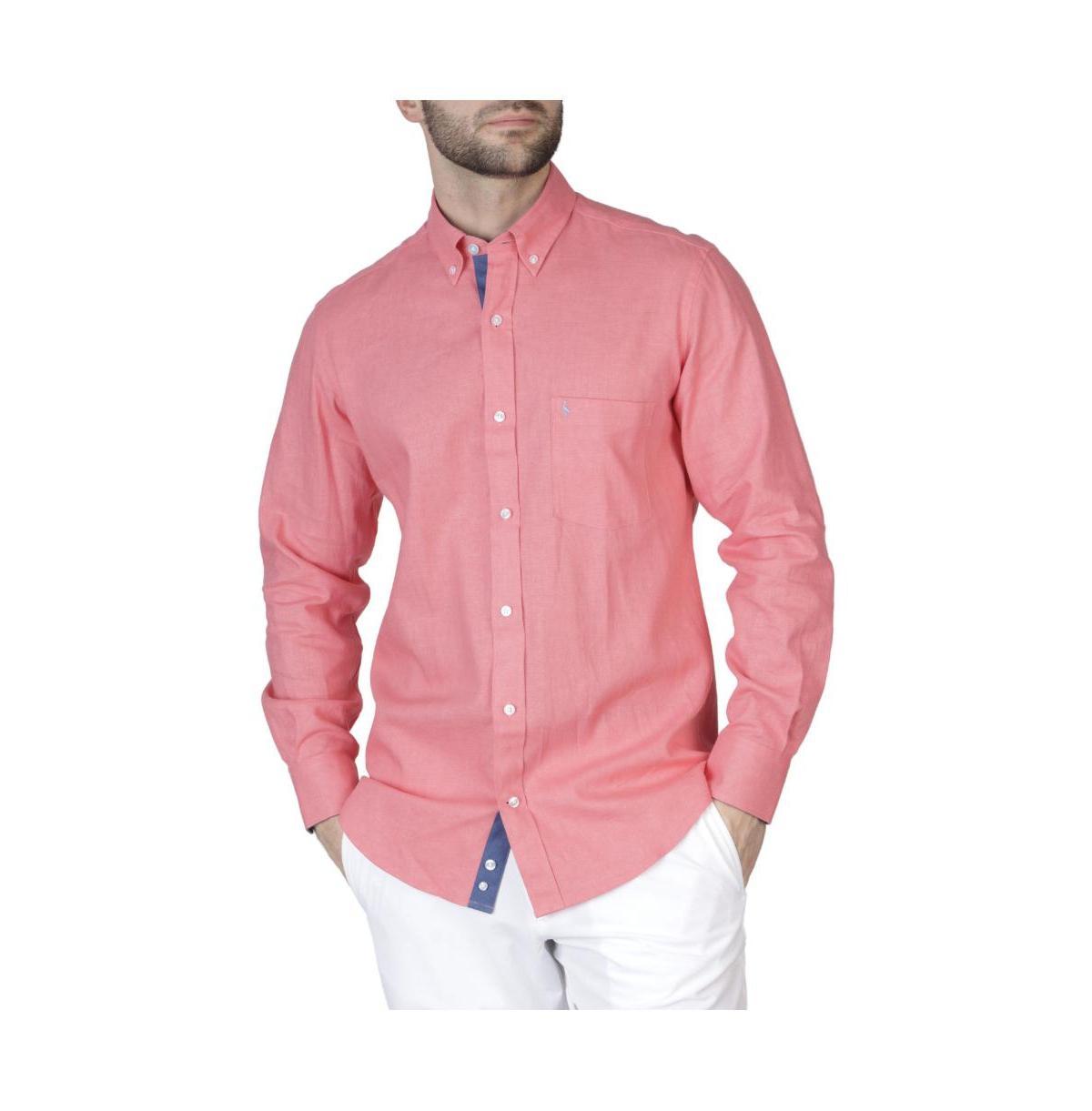 Tailorbyrd Mens Solid Linen Long Sleeve Shirt Product Image