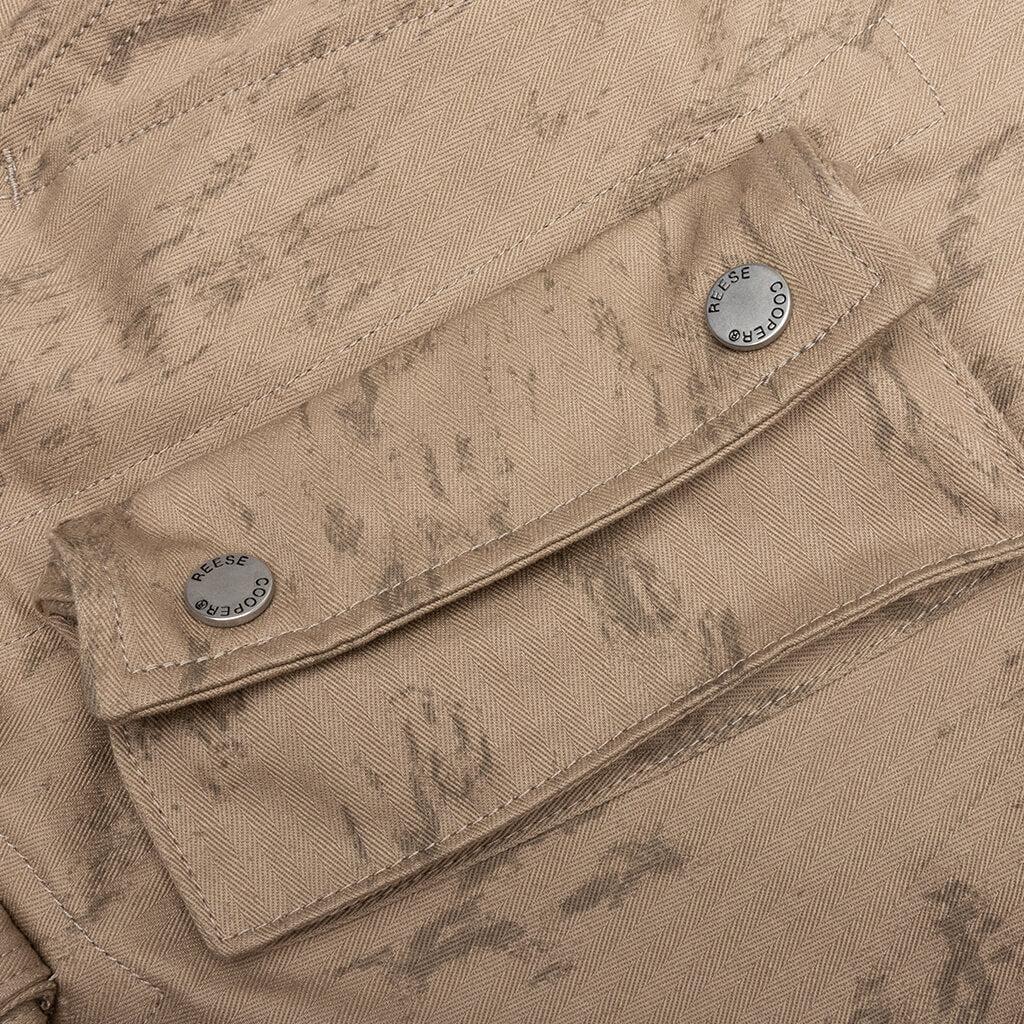 Cotton Herringbone Cargo Pants - Camo Male Product Image