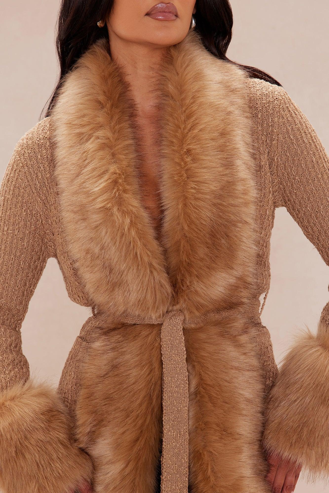 Moscow Fur Cardigan - Camel Product Image