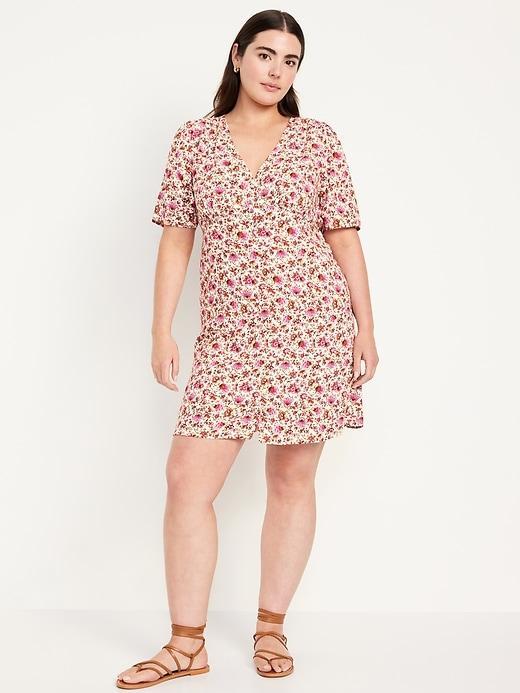 Button-Down Crepe Mini Dress Product Image