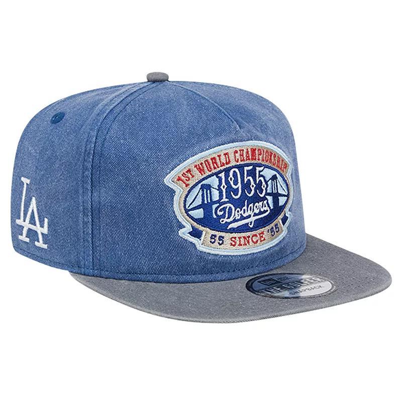 Mens New Era Royal/Gray Los Angeles Dodgers 1st MLB World Championship Pigment Dye Golfer Snapback Hat Product Image