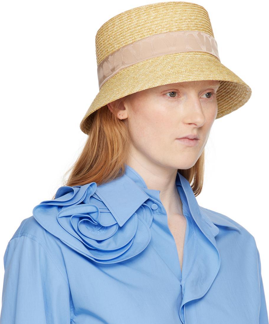 VALENTINO GARAVANI Beige Iconographe Twilly Bucket Hat Product Image