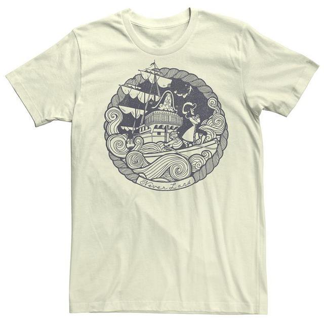 Mens Disney Peter Pan Never Land Circle Vintage Logo Tee Product Image