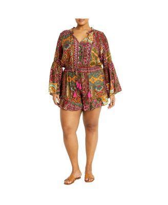 Plus Size Erica Print Romper Product Image