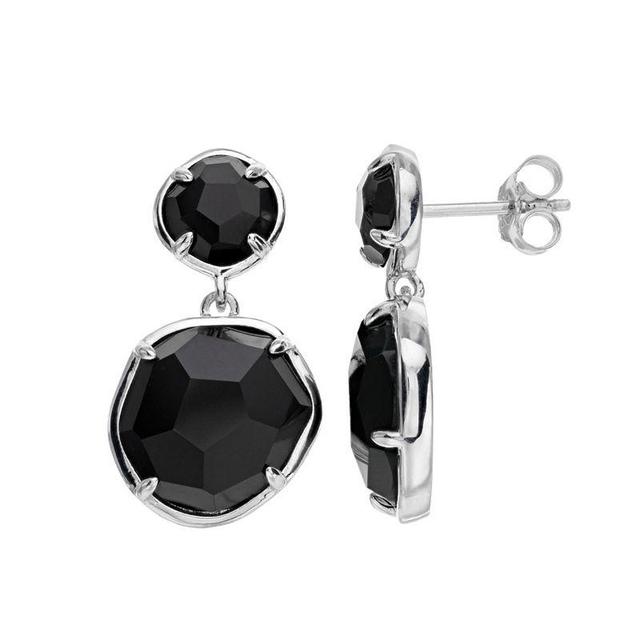 SIRI USA by TJM Sterling Silver Black Onyx Drop Earrings, Womens Product Image