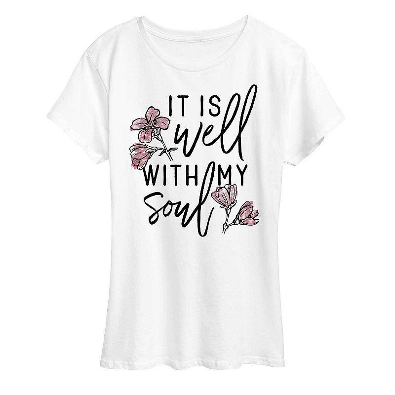 Womens It Is Well With Me Soul Graphic Tee, Girls Grey Gray Product Image