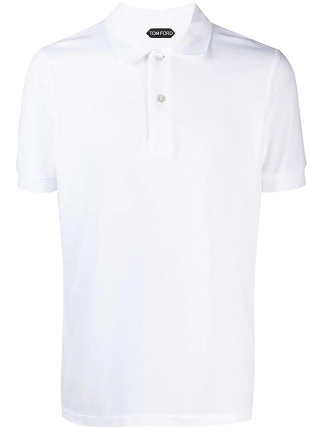 TOM FORD Short-sleeved Toweling Polo Shirt In White Product Image