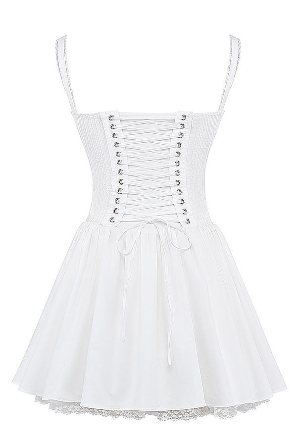 Pietra White Corset Mini Dress Product Image