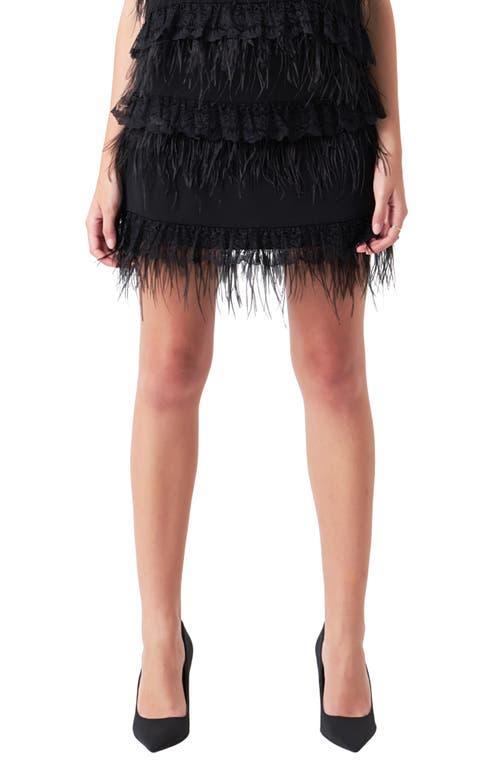 Endless Rose Lace & Feather Miniskirt Product Image