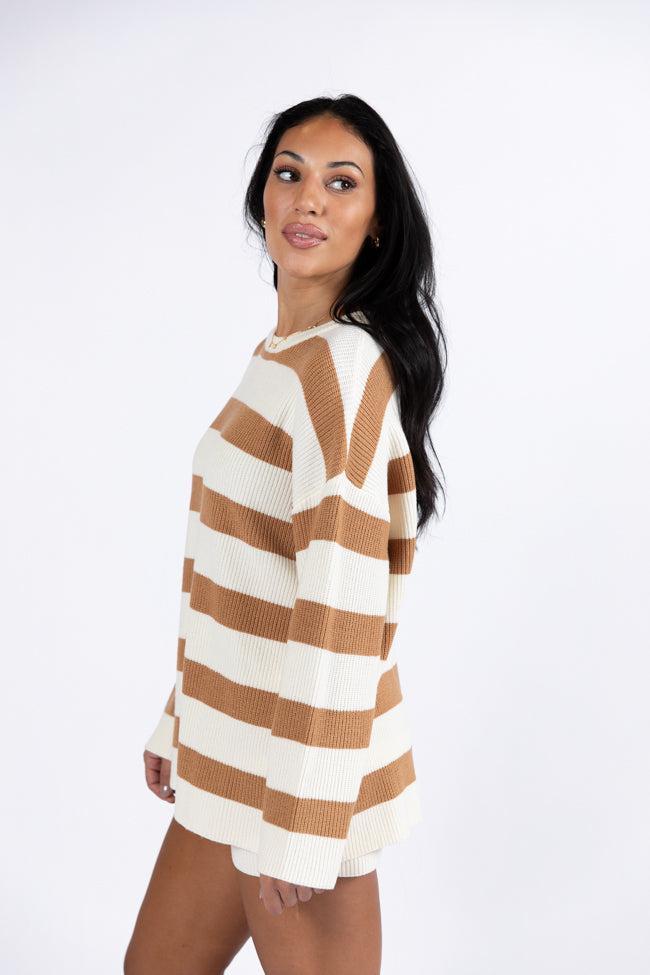 Sign Of The Times Ivory and Tan Striped Sweater Set FINAL SALE Product Image