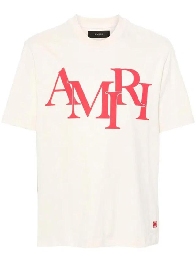 Logo-print Cotton T-shirt In White Product Image