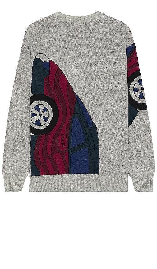 By Parra No Parking Knitted Cardigan in Light Grey Product Image