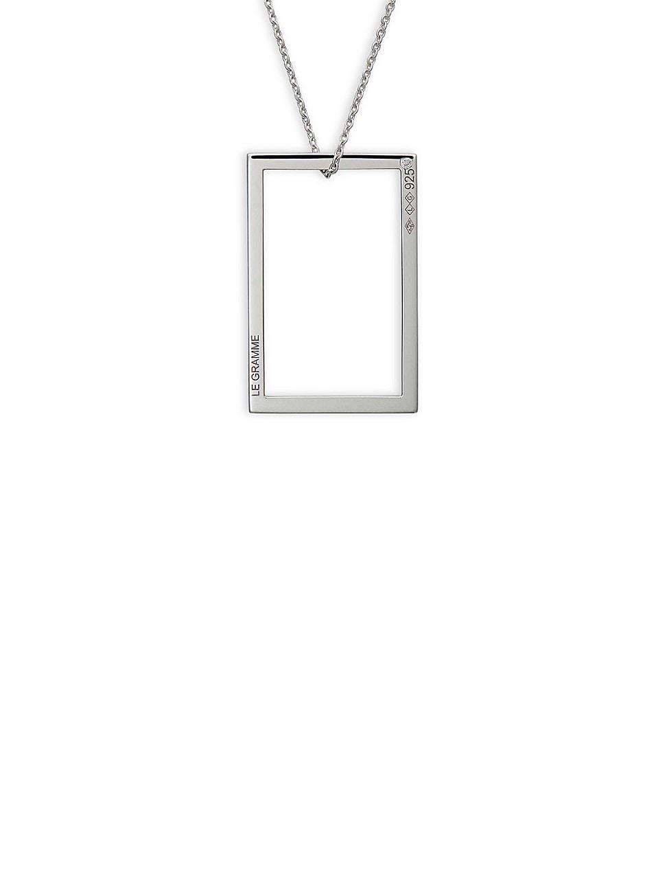 Mens Unisex 2.6G Polished & Brushed Sterling Silver Necklace Product Image