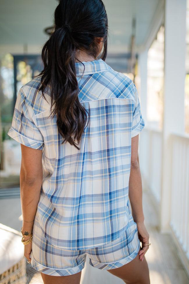 Coastal Calm Plaid Pajama Top SALE Product Image