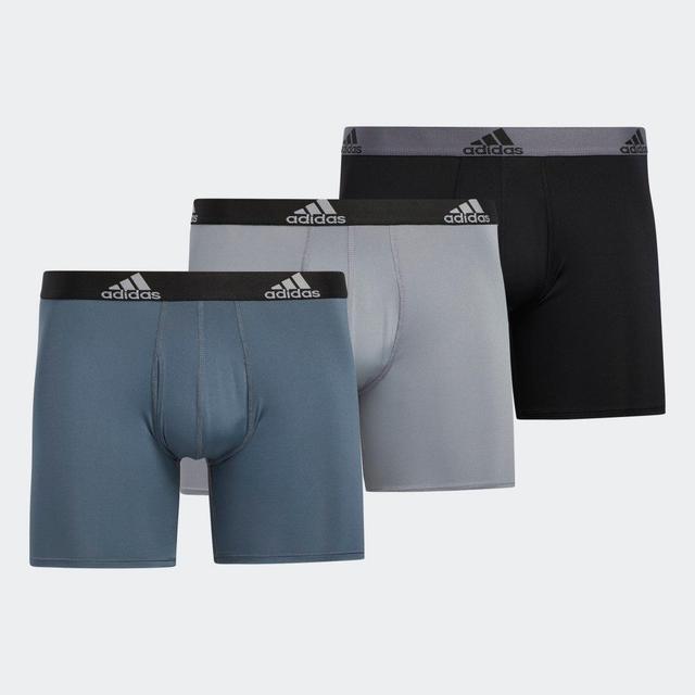 Big & Tall adidas 3-pack Performance Boxer Briefs, Mens Med Grey Product Image