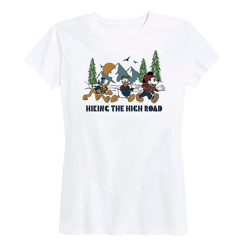 Disneys Mickey Mouse, Donald Duck & Pluto Womens Hiking The High Road Graphic Tee Product Image