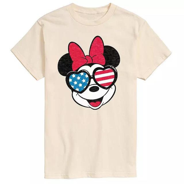 Disneys Minnie Mouse Mens Americana Flag Heart Sunglasses Graphic Tee Product Image