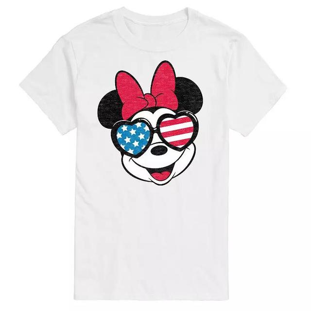 Disneys Minnie Mouse Mens Americana Flag Heart Sunglasses Graphic Tee Product Image