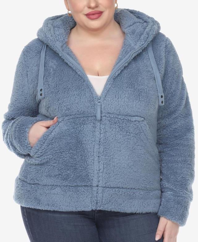 White Mark Plus Size Hooded Sherpa Jacket Product Image