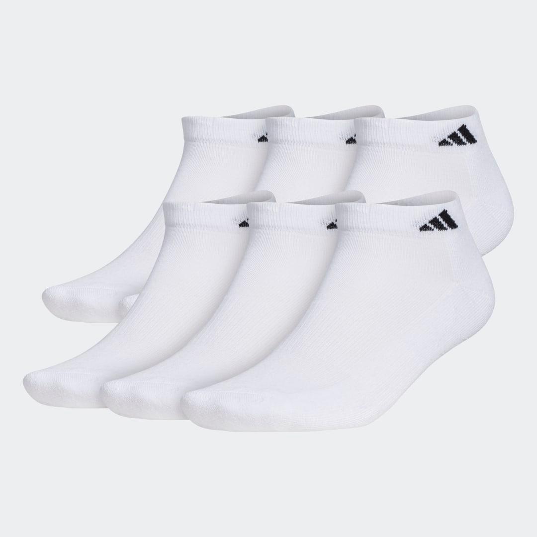 adidas Athletic Cushioned Low-Cut Socks 6 Pairs XL White XL Product Image