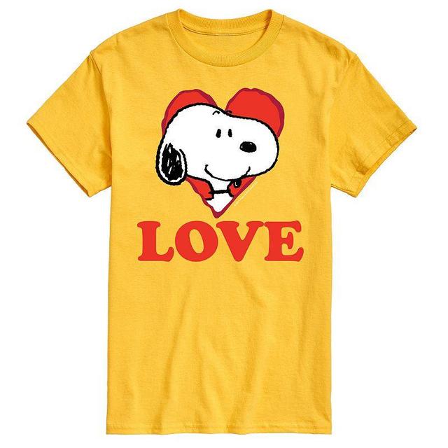 Mens Peanuts I Love Snoopy Tee Yellow Product Image