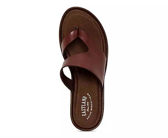 Eastland Laurel Womens Leather Wedge Sandals Red Product Image