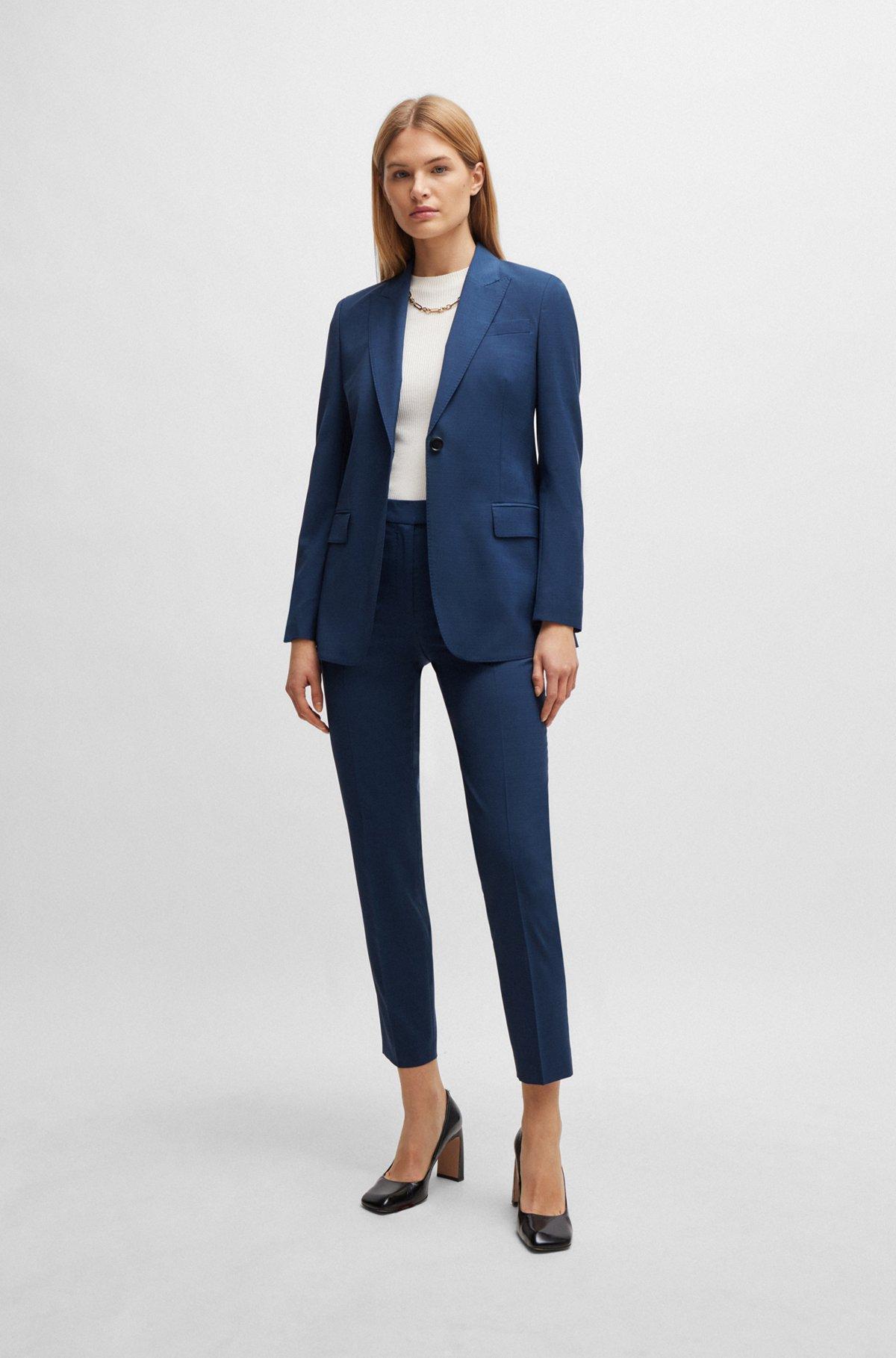 Regular-fit jacket in melange virgin wool Product Image