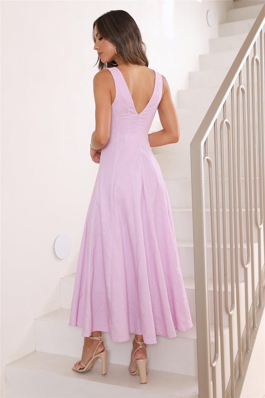 Dusk Soiree Midi Dress Lilac  Product Image