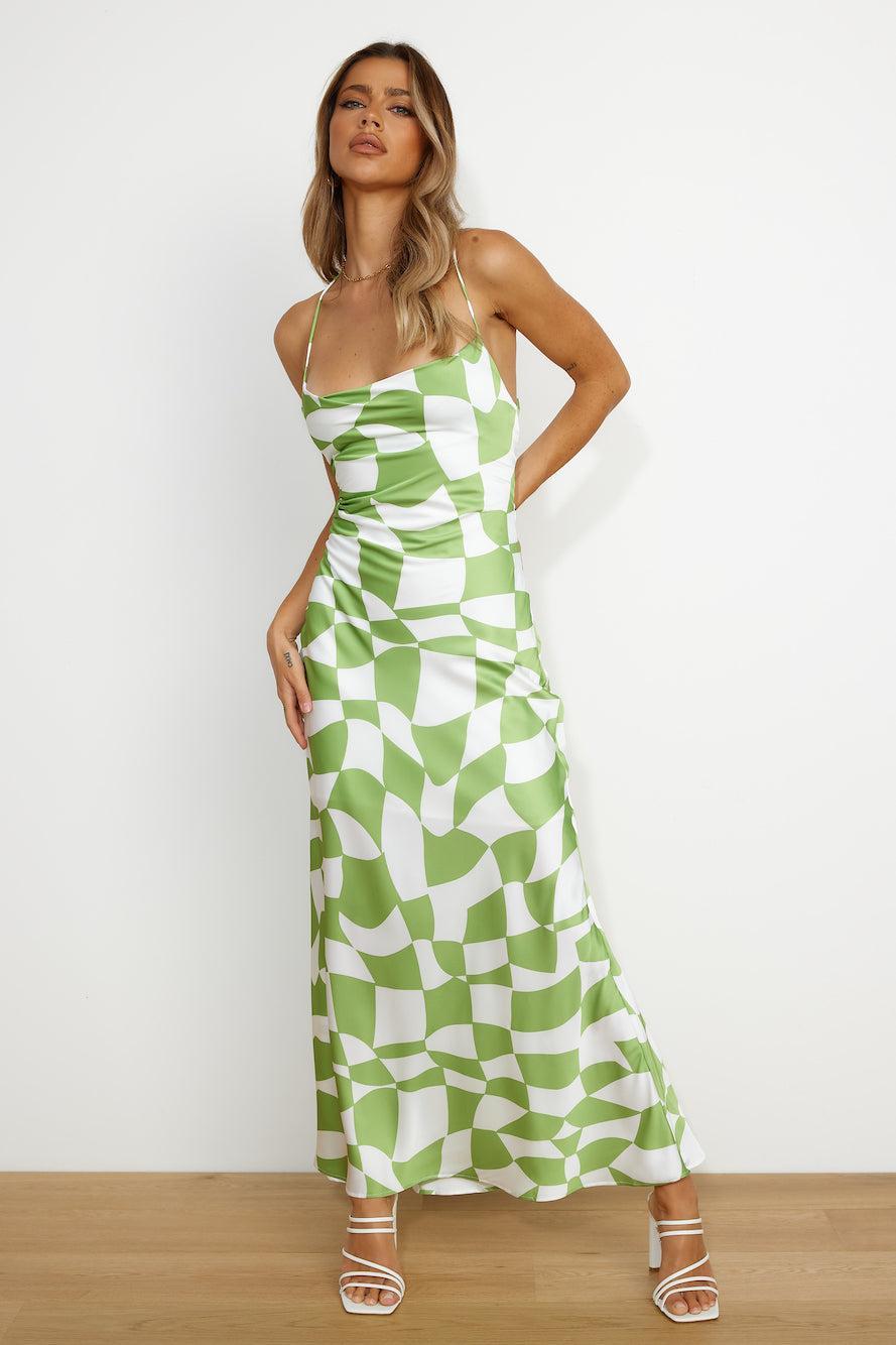 Floating Mind Maxi Dress Green Product Image