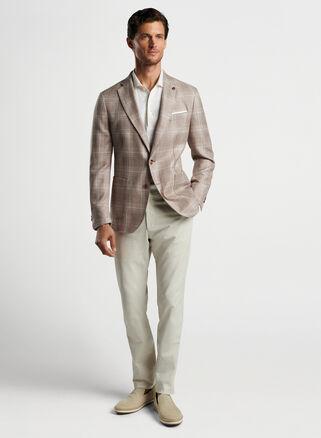 Peter Millar Mens Willard Plaid Soft Jacket | Color: Khaki | Size: 38 Product Image