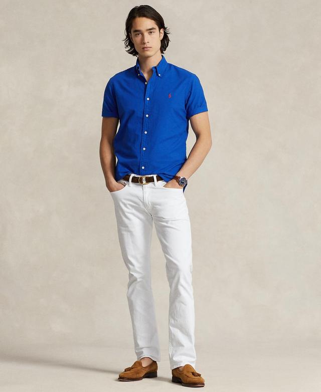 Men's Classic-fit Garment-dyed Oxford Shirt In Agean Blue Product Image