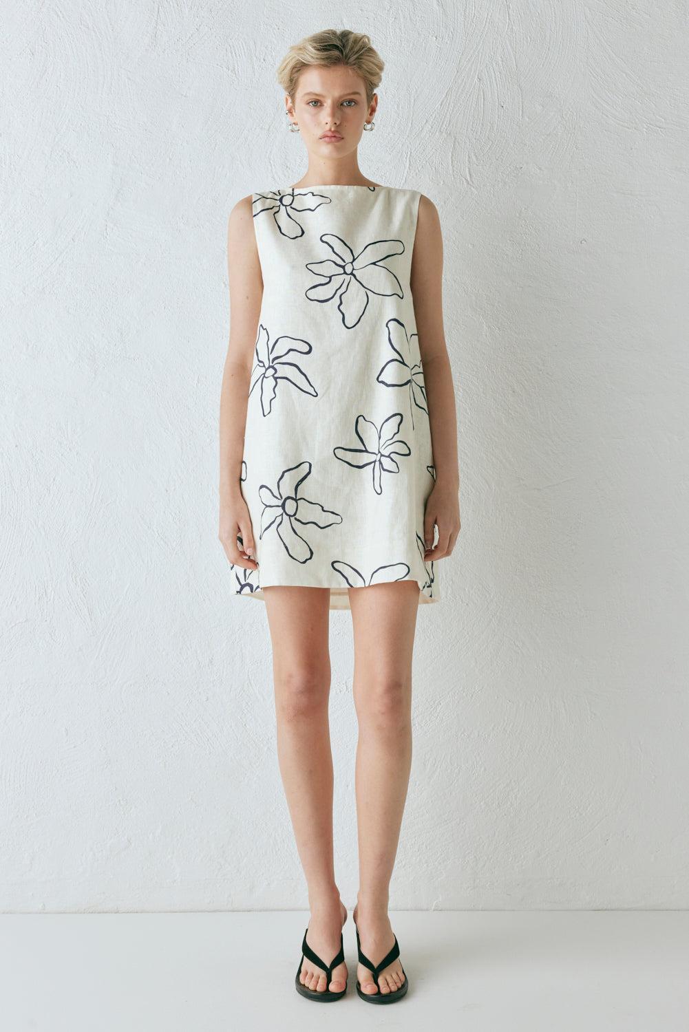 Aftersun Linen Mini Dress Fleur Product Image