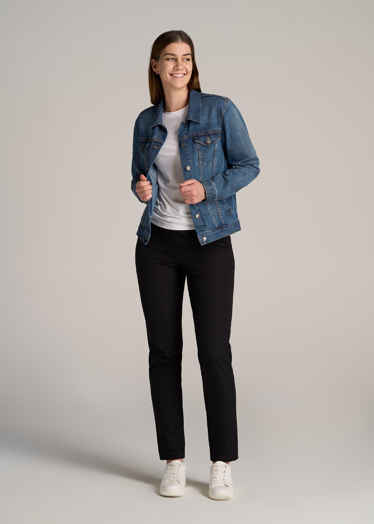 Tall Women's Denim Jacket in Vintage Medium Blue Female Product Image