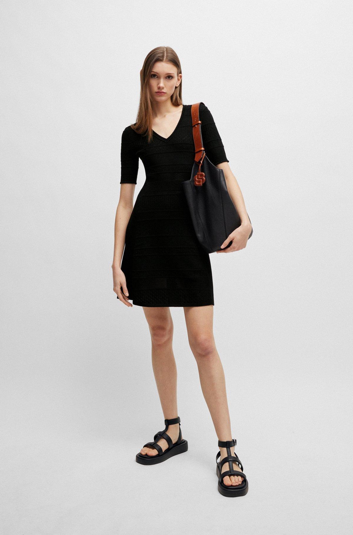 Knitted dress with mixed structures Product Image