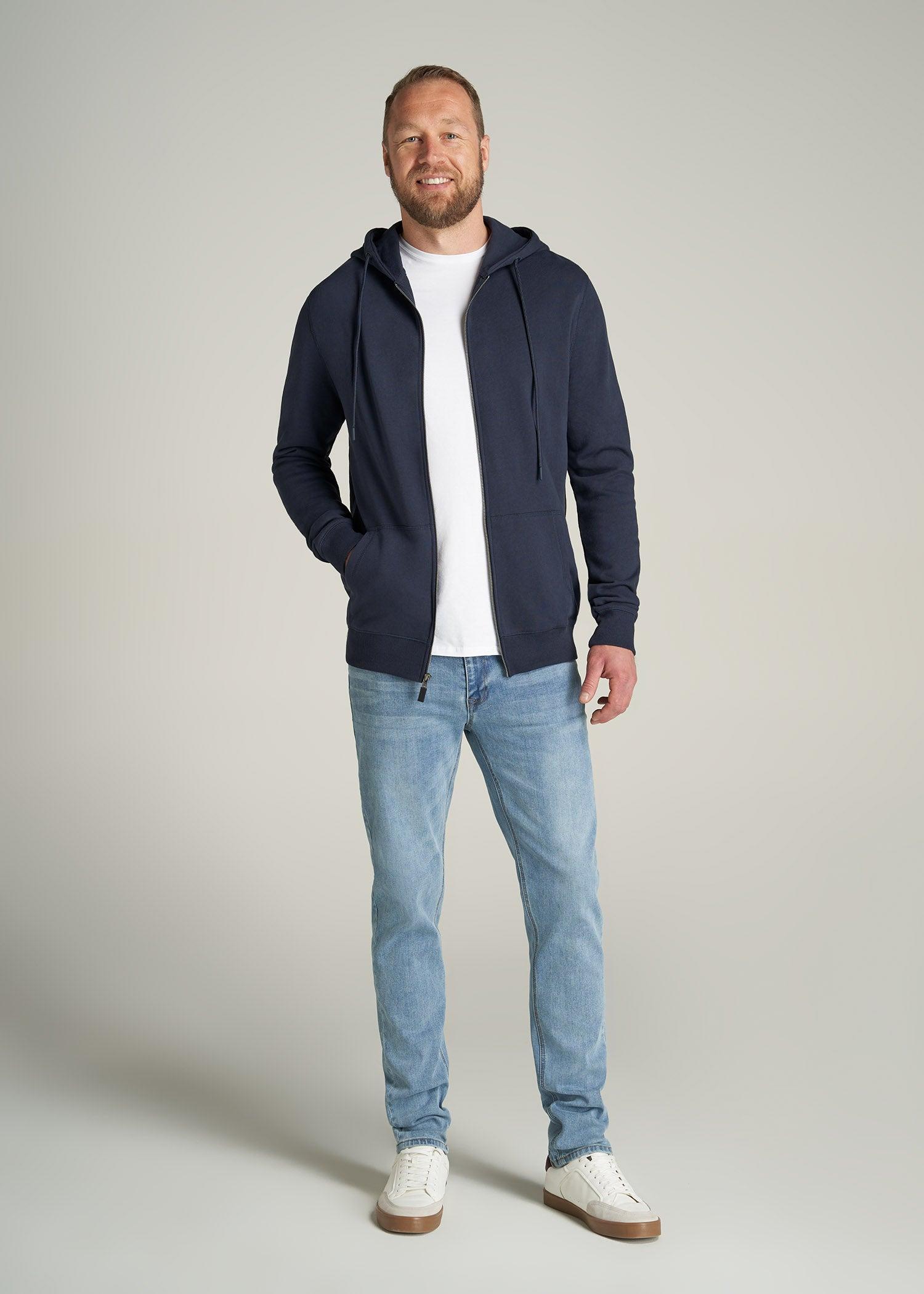 Wearever French Terry Full-Zip Men's Tall Hoodie in Navy Male Product Image