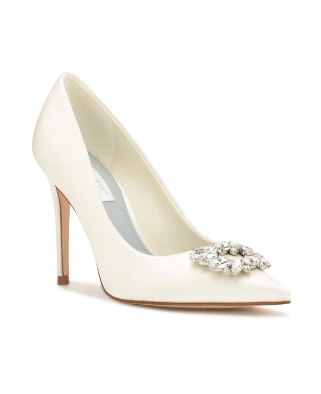 Nine West Womens Fana Bridal Pointy Toe Embellished Dress Pumps Product Image