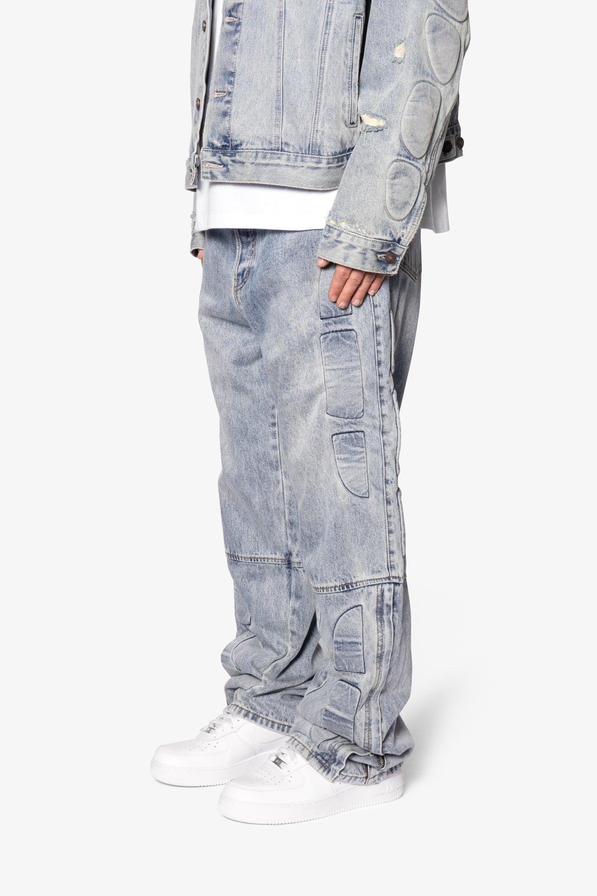 Ultra Baggy Moto Denim - Blue Product Image