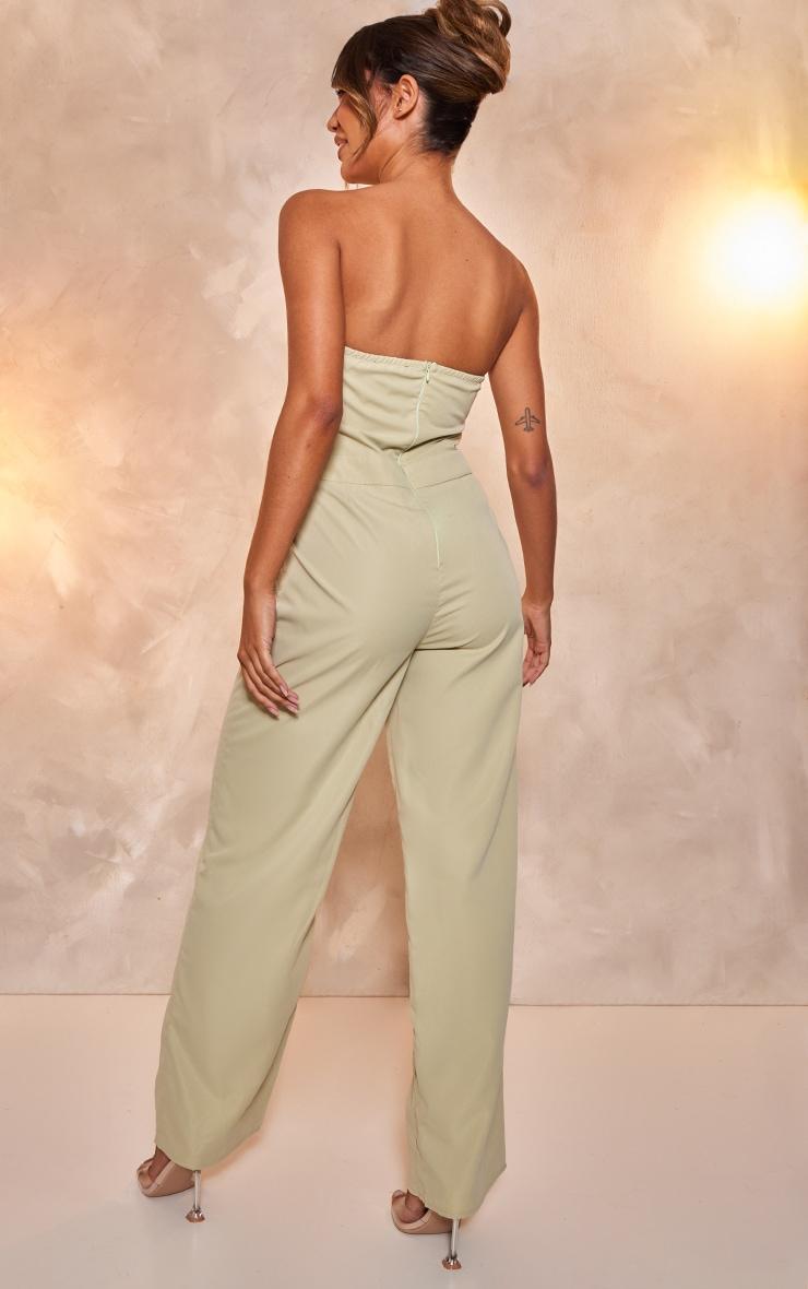 Sage Bandeau Corset Wide Leg Jumpsuit Product Image