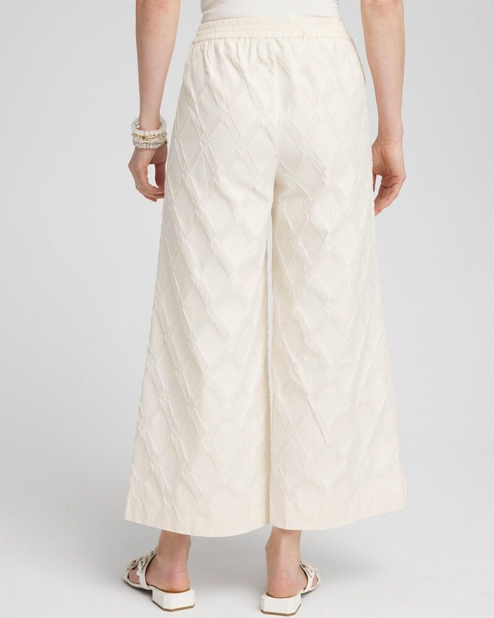 Textured Wide Leg Cropped Pants Product Image