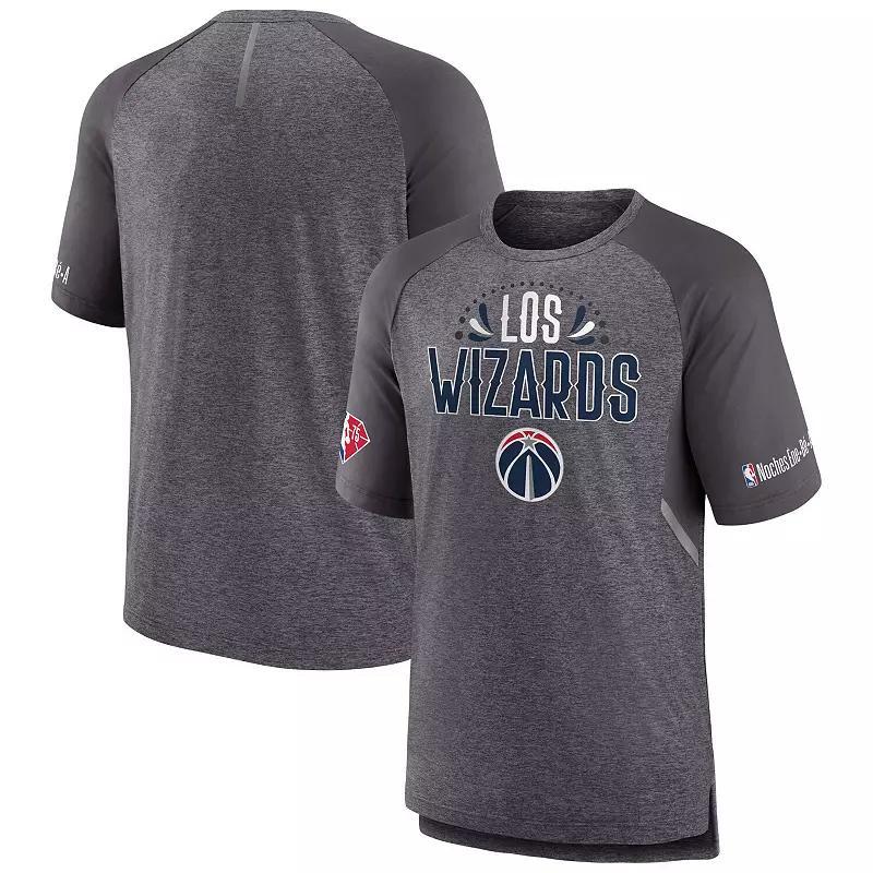 Mens Fanatics Branded Heathered Gray Washington Wizards 2022 Noches Ene-Be-A Core Shooting Raglan T-Shirt Product Image