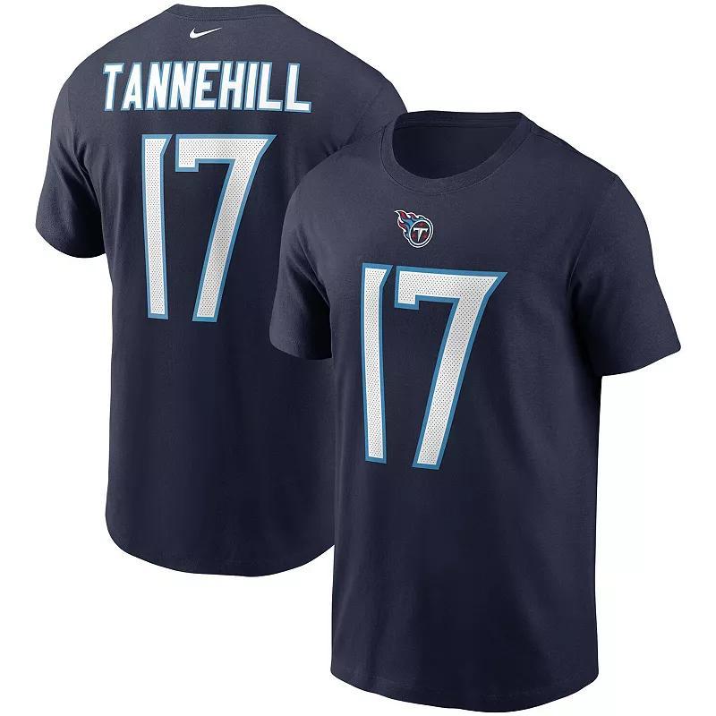 Mens Ryan Tannehill Navy Tennessee Titans Name and Number T-shirt Product Image