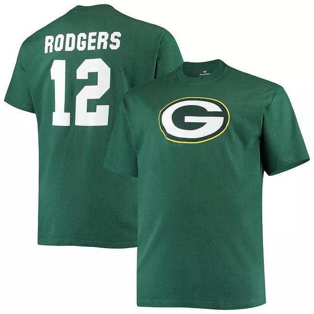 Mens Fanatics Branded Aaron Rodgers Bay Packers Big & Tall Player Name & Number T-Shirt Product Image