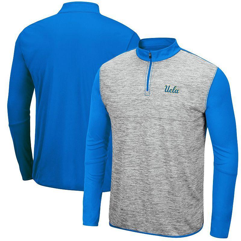 Mens Colosseum Heathered Gray/Royal Pitt Panthers Prospect Quarter-Zip Jacket Product Image