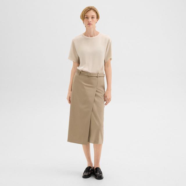 Wool Gabardine Trouser Skirt | Theory Product Image