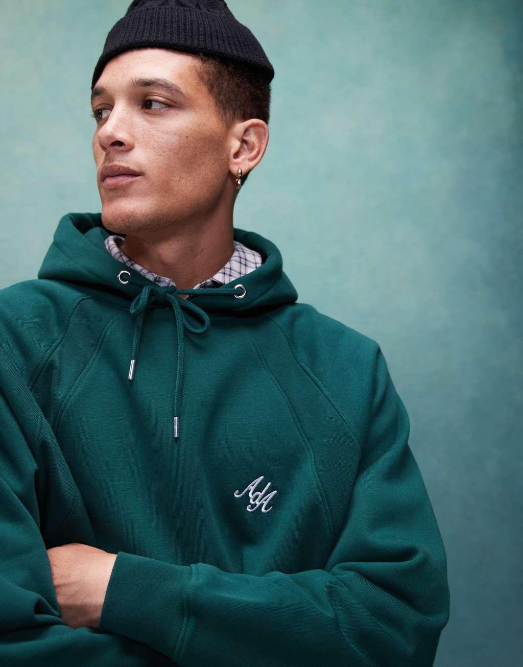 Alma de Ace hoodie with logo embroidery in green Product Image